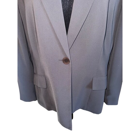 Kasper Oversized Structured Gray Blazer Jacket Plus Sz 16 Officewear Business - Picture 9 of 12